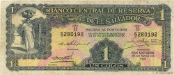 1 Colon EL SALVADOR  1938 P.081 BC