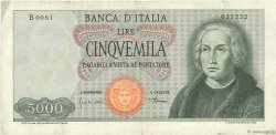 5000 Lire ITALIA  1968 P.098b BC+