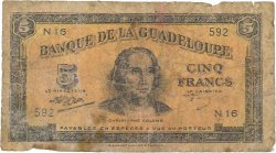 5 Francs GUADELOUPE  1942 P.21b GE