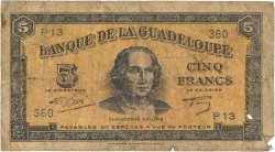 5 Francs GUADELOUPE  1942 P.21b G