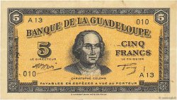 5 Francs GUADELOUPE  1942 P.21b fVZ