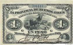 1 Peso ARGENTINA  1869 PS.0481a MBC