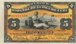 5 Pesos CUBA  1896 P.048b TTB