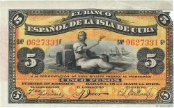 5 Pesos KUBA  1896 P.048b VZ
