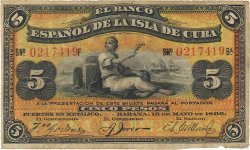 5 Pesos CUBA  1896 P.048b MB