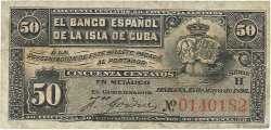 50 Centavos CUBA  1896 P.046a MB