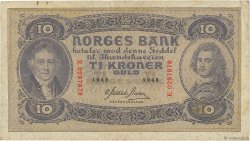 10 Kroner NORVÈGE  1943 P.08c TTB