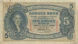 5 Kroner NORVÈGE  1943 P.07c VF-