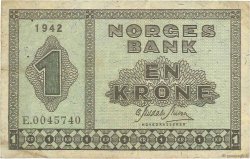 1 Krone NORWAY  1942 P.15a F