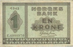 1 Krone NORWAY  1943 P.15a F