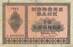 2 Kroner NORVÈGE  1943 P.16a1 F