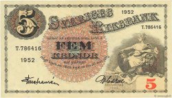 5 Kronor SWEDEN  1952 P.33ai AU