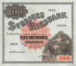 100 Kronor SWEDEN  1953 P.36ac VF