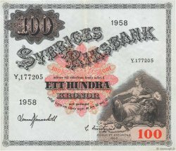 100 Kronor SWEDEN  1958 P.45d VF