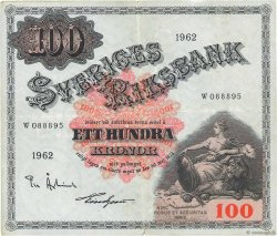 100 Kronor SWEDEN  1962 P.48d F+