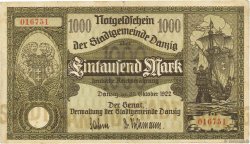 1000 Mark DANTZIG  1922 P.15 SS