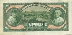 100 Korun TSCHECHOSLOWAKEI  1920 P.017a fVZ