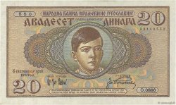 20 Dinara YUGOSLAVIA  1936 P.030 AU
