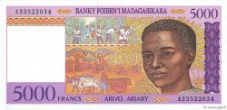 5000 Francs - 1000 Ariary MADAGASKAR  1995 P.078a