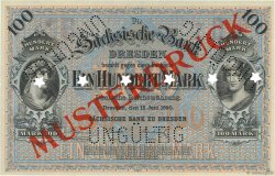 100 Mark Spécimen ALEMANIA Dresden 1890 PS.0952s FDC