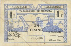 1 Franc NOUVELLE CALÉDONIE  1943 P.55b MB