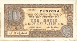 10 Katis of Dry Rubber MALAYA  1941 P.-- XF