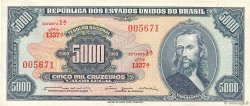 5000 Cruzeiros BRAZIL  1964 P.174b AU