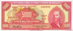 5000 Cruzeiros BRAZIL  1965 P.182A AU
