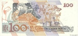 100 Cruzeiros sur 100 Cruzados Novos BRASILE  1990 P.224b FDC