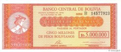 5000000 Pesos Bolivianos BOLIVIA  1985 P.192A FDC