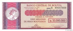 10000000 Pesos Bolivianos BOLIVIEN  1985 P.192B fST