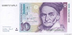 10 Deutsche Mark GERMAN FEDERAL REPUBLIC  1999 P.38d VF+