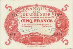 5 Francs Cabasson rouge GUADELOUPE  1945 P.07e FDC