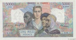 5000 Francs EMPIRE FRANÇAIS FRANCE  1947 F.47.59 XF