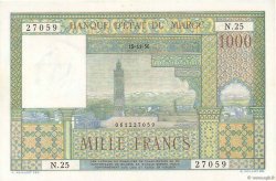1000 Francs MAROKKO  1956 P.47 VZ+
