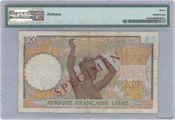 100 Francs Spécimen FRENCH EQUATORIAL AFRICA Brazzaville 1941 P.08s VF