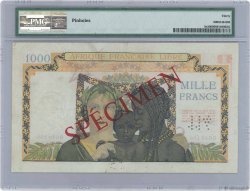 1000 Francs Spécimen AFRIQUE ÉQUATORIALE FRANÇAISE Brazzaville 1943 P.09s VF