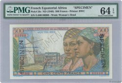 500 Francs Pointe à Pitre Spécimen AFRIQUE ÉQUATORIALE FRANÇAISE  1946 P.25s UNC-