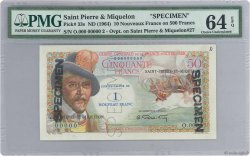 1 NF sur 50 Francs Belain d Esnambuc Spécimen SAINT PIERRE AND MIQUELON  1960 P.31s