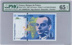 50 Francs SAINT-EXUPÉRY Petit numéro FRANKREICH  1992 F.72.01aA ST