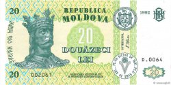 20 Lei MOLDAVIA  1992 P.13a FDC