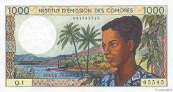 1000 Francs COMOROS  1976 P.08a AU-