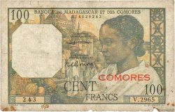 100 Francs COMOROS  1963 P.03b2 G