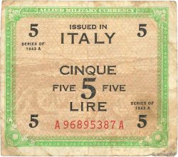 5 Lire ITALY  1943 PM.18a F