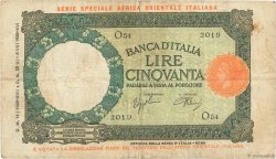 50 Lire ITALIAN EAST AFRICA  1939 P.01b F