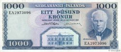 1000 Kronur ICELAND  1961 P.46a XF