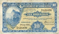10 Shillings GIBRALTAR  1954 P.14c F