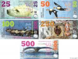 Lot de 5 billets Polar Dollars LOTTE  2017 P.- FDC