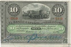 10 Pesos KUBA  1896 P.049b fST