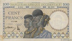 100 Francs FRENCH WEST AFRICA  1941 P.23 SS